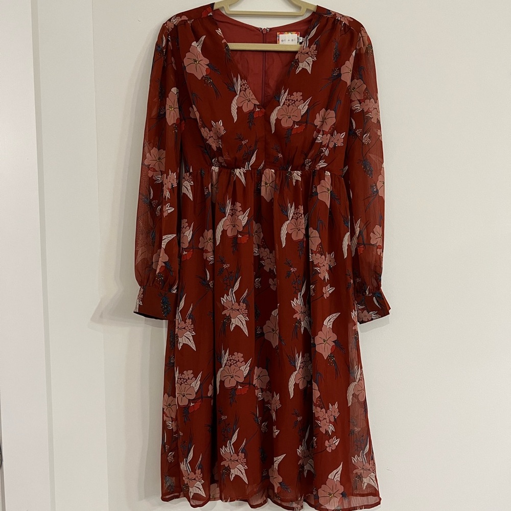 Anthropologie Eri + Ali Floral Midi Dress